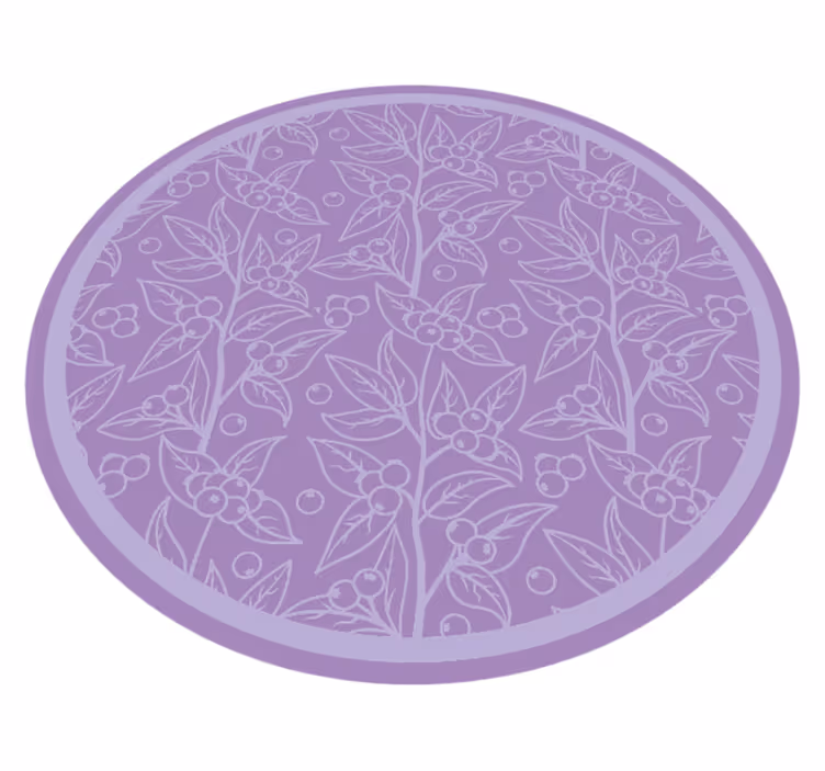 Lavendelbærgrener vinyl teppe blomster og planter - Tenstickers