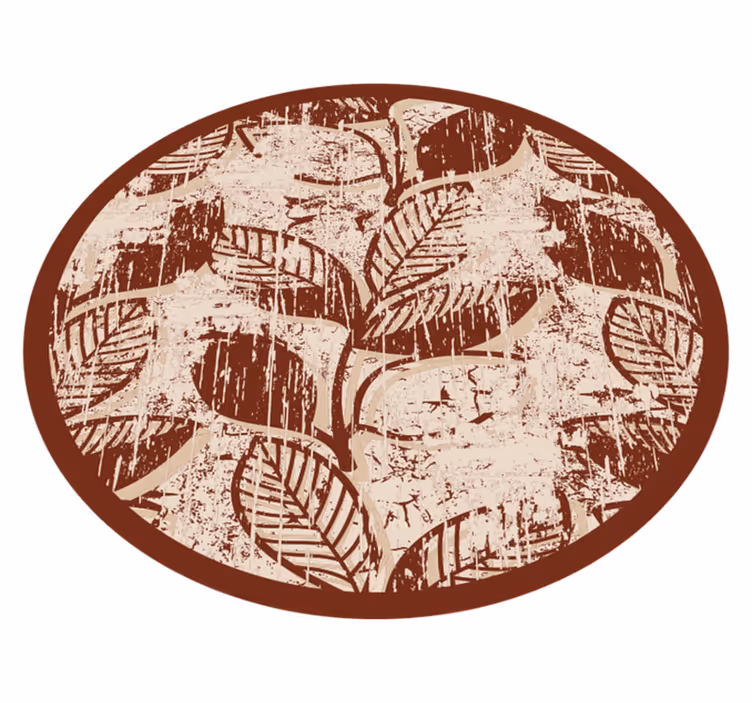 Stilige bladmønstre vinyl teppe natur - Tenstickers