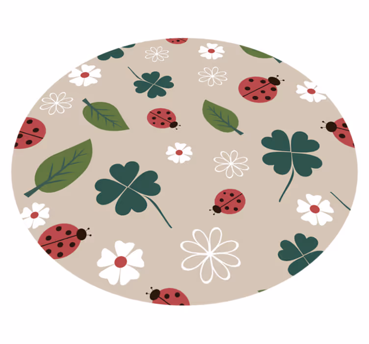 Våren marihøner vinyl teppe blomster og planter - Tenstickers