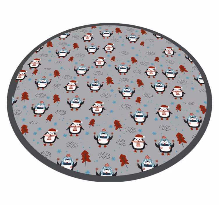 Barn med pingvin nordisk vinyl teppe - Tenstickers