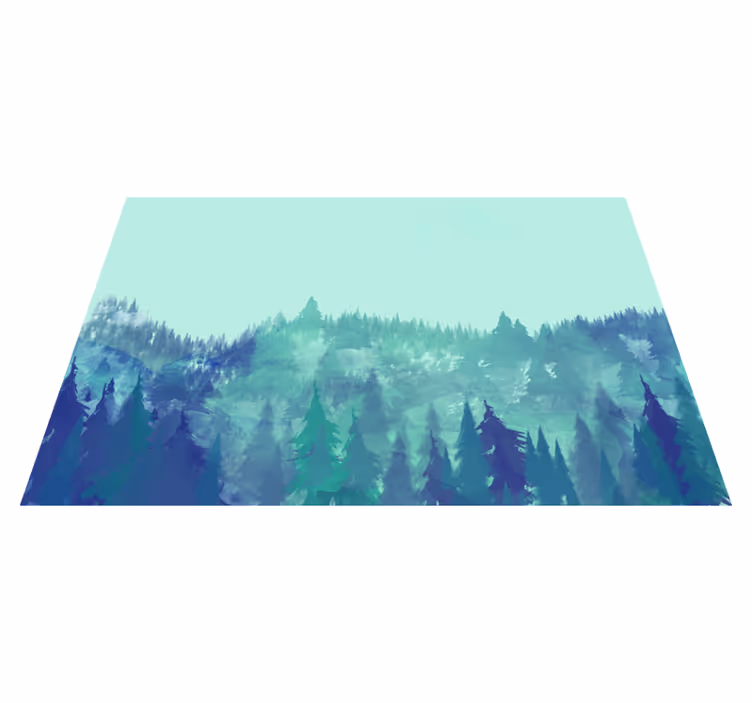 Subtil grå skog nordisk vinyl teppe - Tenstickers