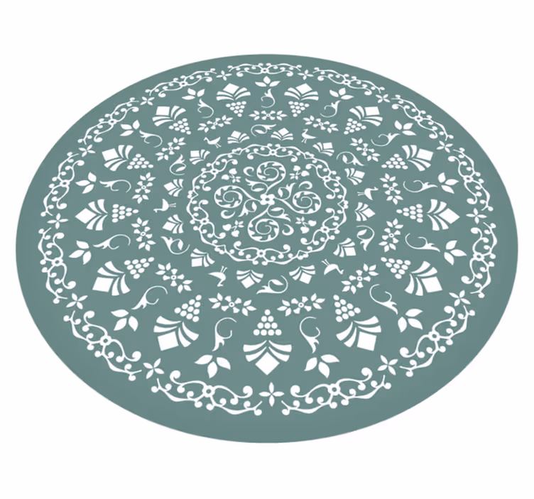 Blomstermønstermotiv vinyl teppe mandala - Tenstickers