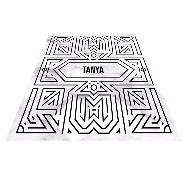 Art déco-labyrint vinyl teppe ungdom - Tenstickers