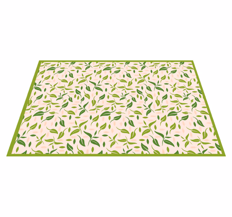 Grønne mønsteraksenter vinyl teppe blomster og planter - Tenstickers