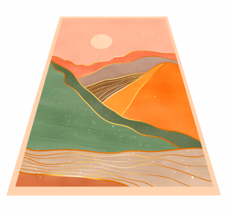Abstrakt fjellandskap vinyl teppe moderne - Tenstickers