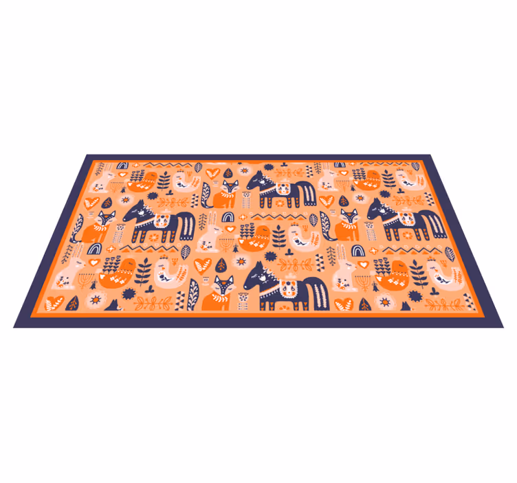 Nordiske folkedyr vinyl teppe spedbarn - Tenstickers