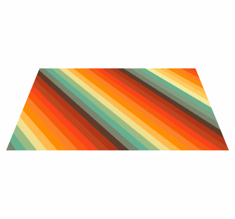 Retro farger striper vinylteppe - Tenstickers