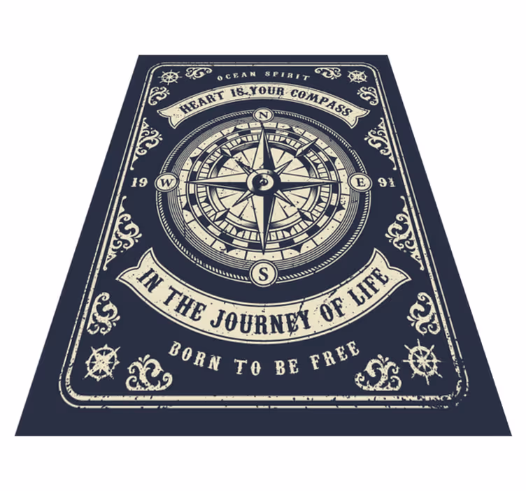 Sjømannskompass vinyl teppe kjøkken - Tenstickers