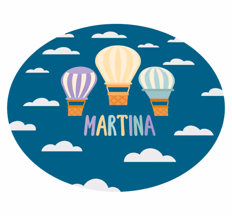Luftballonger med navn Vinyl teppe flere barn - Tenstickers