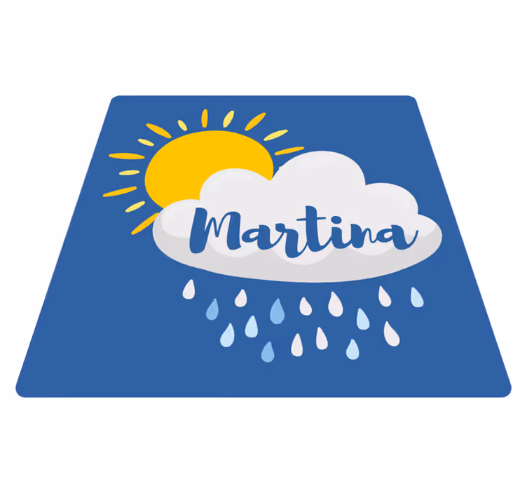Regn og sol personlig vinylmatte - Tenstickers