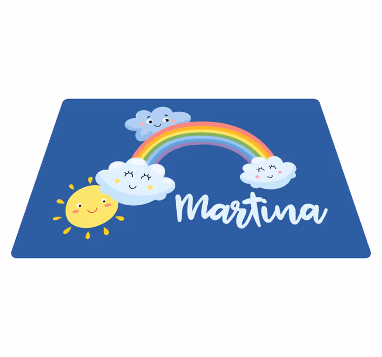 Regnbue og skyer personlig matte - Tenstickers