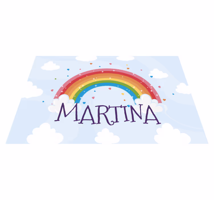 Regnbue skyer med navn personlig matte - Tenstickers