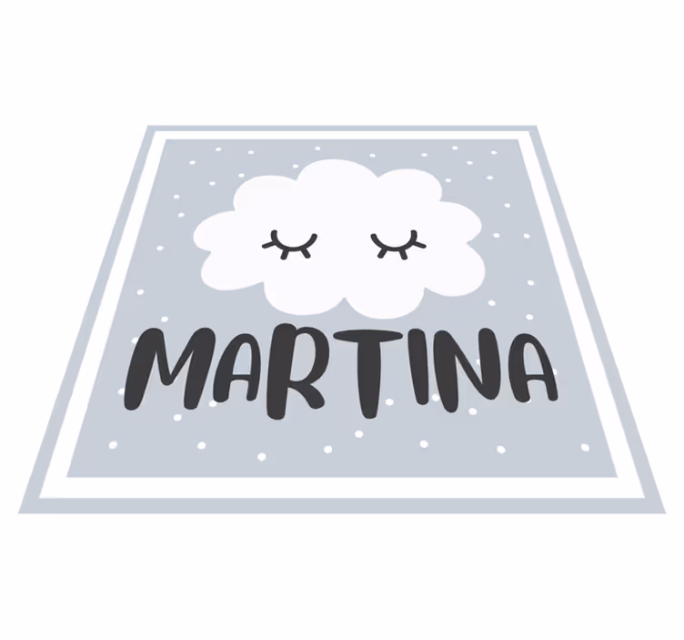 Grå sky med navn vinyl teppe baby - Tenstickers