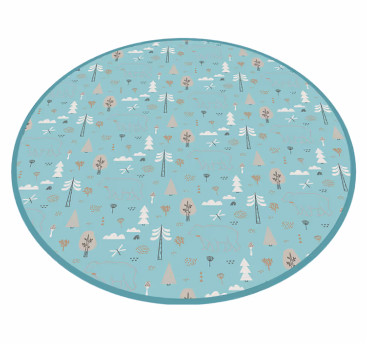 Skogsdyrscene vinyl teppe baby - Tenstickers