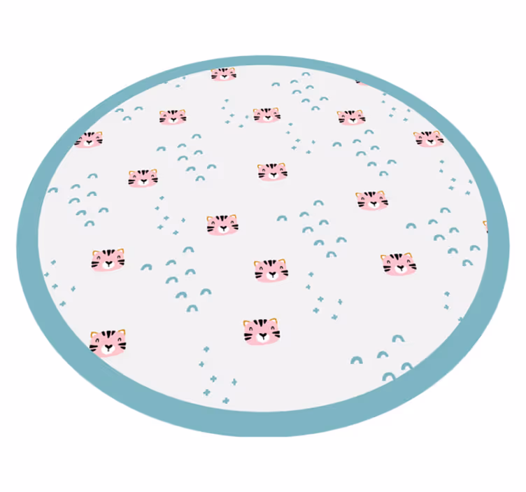 Blå regnbuer og rosa katter Vinyl teppe flere barn - Tenstickers
