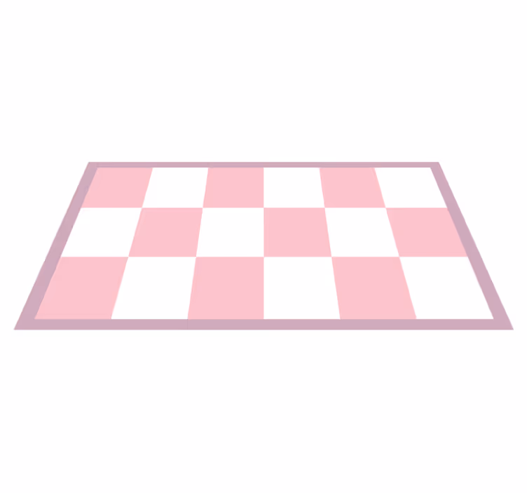 Rosa og hvite firkanter vinylteppe - Tenstickers