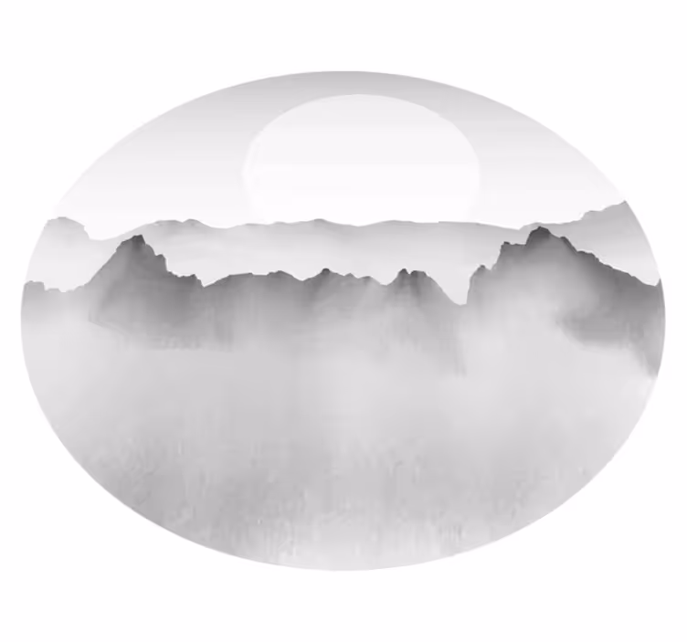Fjell tåkete landskap vinyl teppe natur - Tenstickers