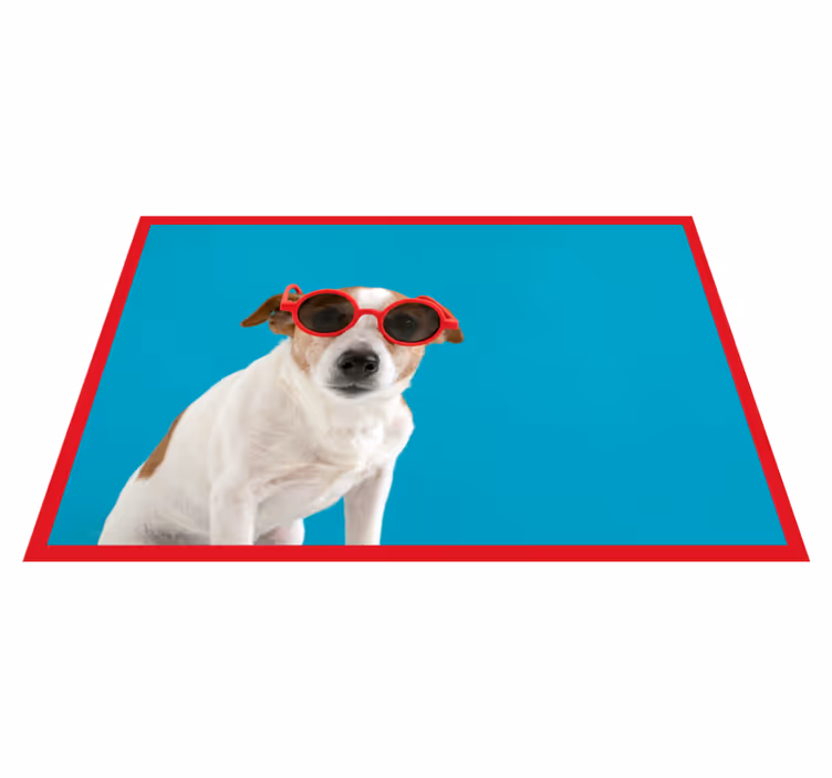 Elegant hundeportrett vinyl teppe dyr - Tenstickers