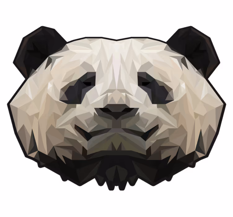 Geometrisk panda dyr vinyl teppe - Tenstickers
