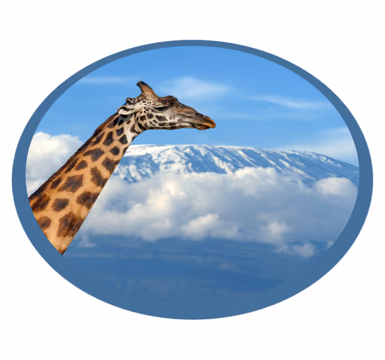 Fjellet giraffe dyr vinylteppe - Tenstickers