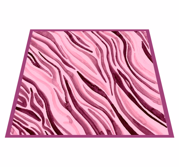 Rosa sebrastriper vinyl teppe dyreavtrykk - Tenstickers