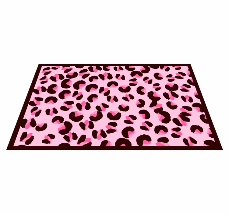 Lyserødt leopard dyretrykk vinylteppe - Tenstickers