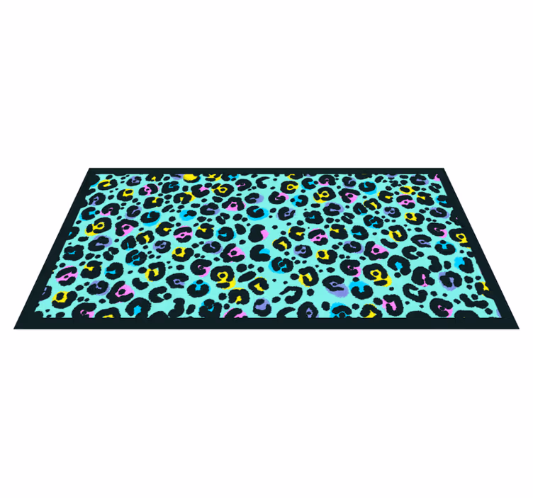 Regnbueleopard vinyl teppe dyreavtrykk - Tenstickers