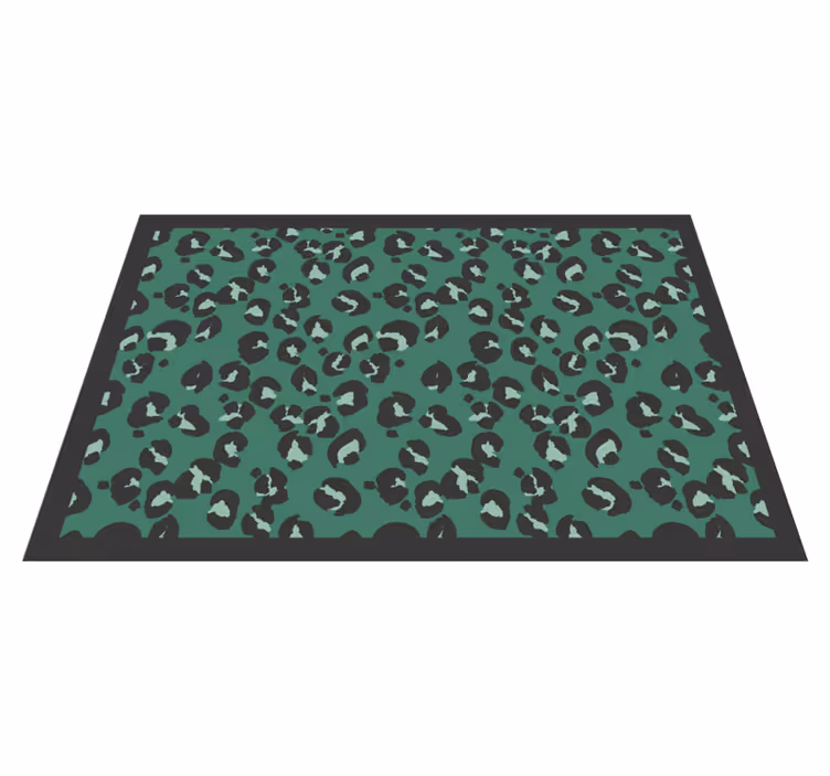 Salvie grønn leopardtrykk dyretrykk vinyl teppe - Tenstickers
