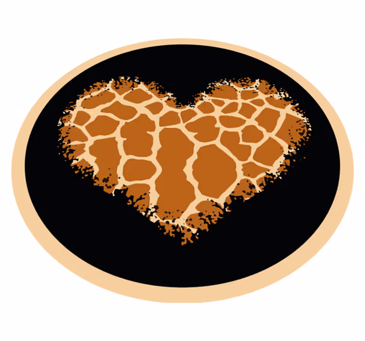 Hjerte, sjiraff, design vinyl teppe dyreavtrykk - Tenstickers