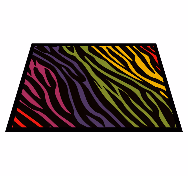 Regnbue sebra trykk dyre trykk vinylteppe - Tenstickers