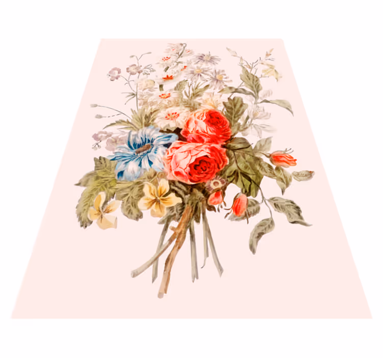 Utsøkt blomsteroppsats vinyl teppe blomster og planter - Tenstickers