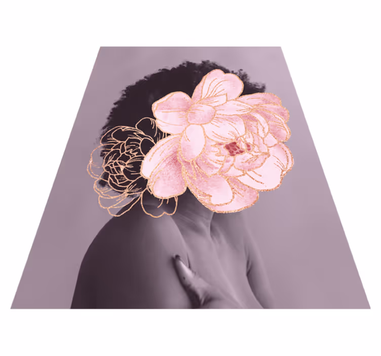 Grasiøs botanisk silhuett vinyl teppe stue - Tenstickers