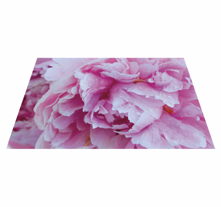 Rosenrød peon blomst vinyl teppe blomster og planter - Tenstickers