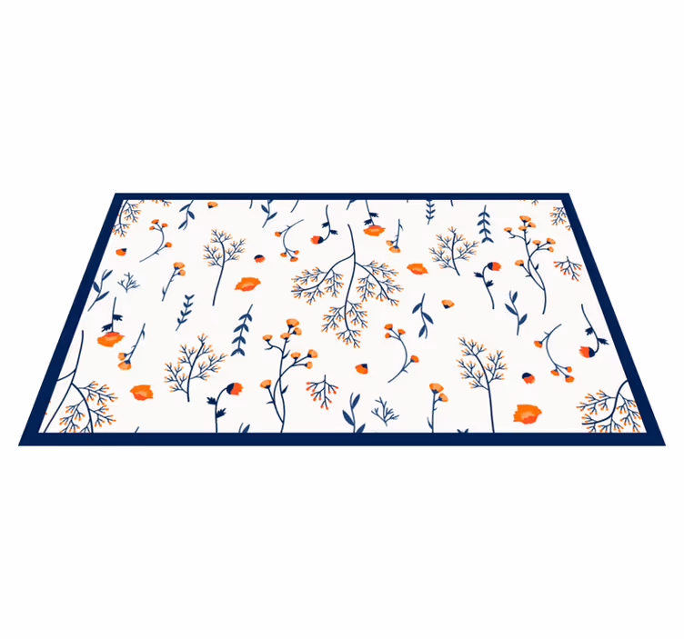 Blomstergrener mønster vinyl teppe blomster og planter - Tenstickers
