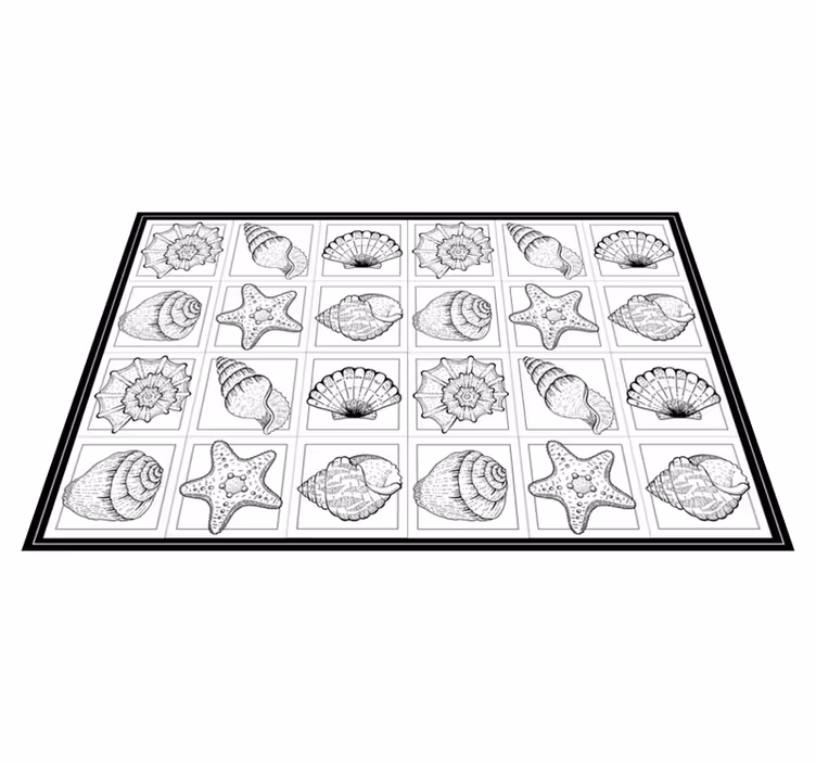 Skjellkunstverk vinyl teppe natur - Tenstickers