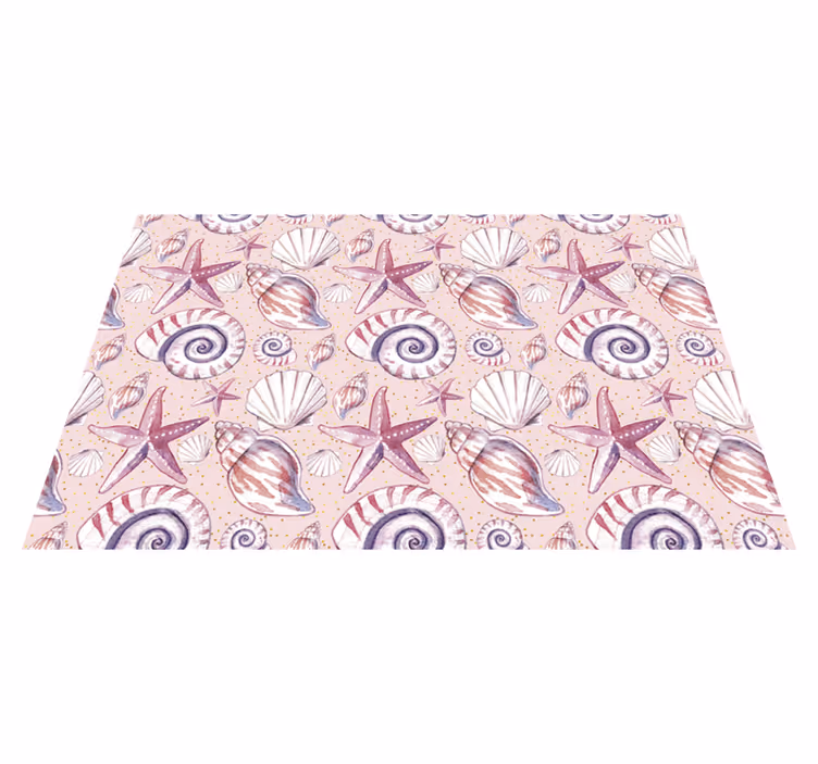 Skjell og himmellegemer vinyl teppe natur - Tenstickers