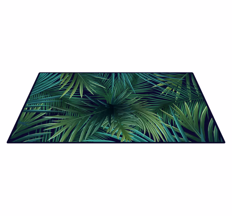 Tropisk bladlerret vinyl teppe natur - Tenstickers