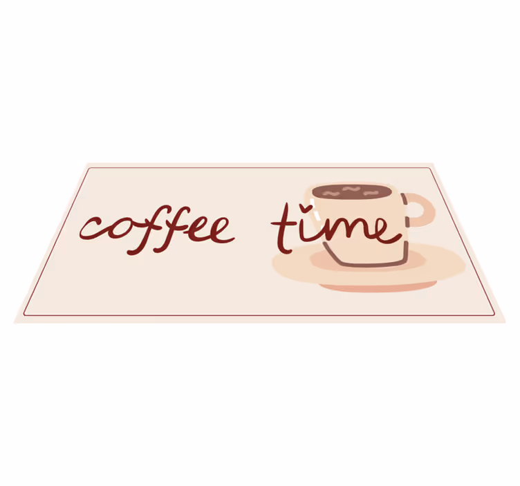 Kaffetid kopp vinyl teppe kjøkken - Tenstickers