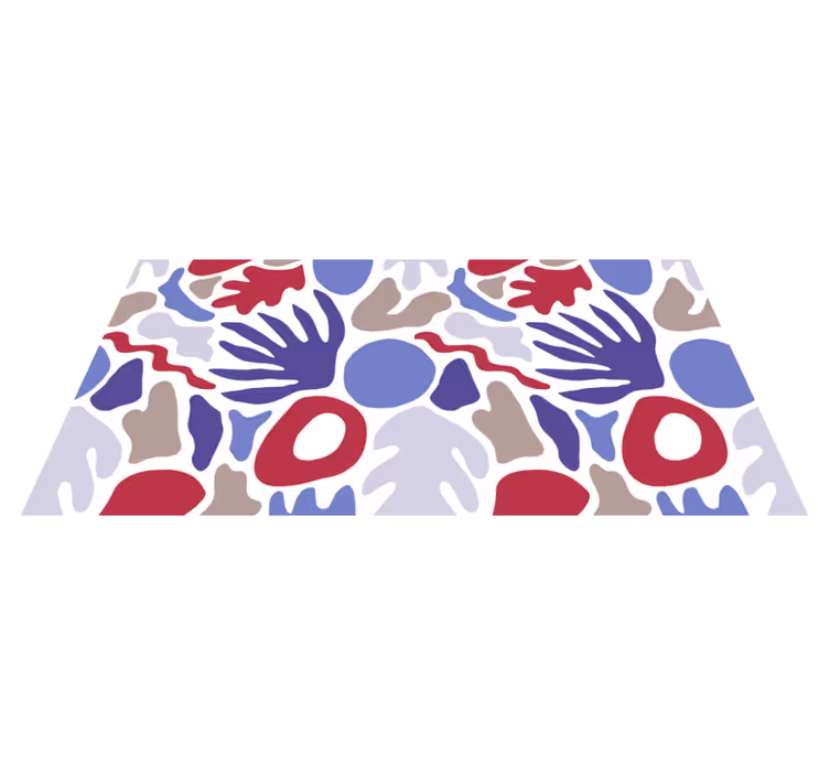 Abstrakt formmønster vinyl teppe minimalistisk - Tenstickers