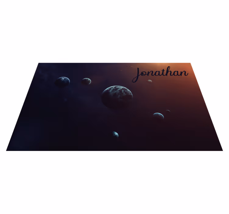 Solsystem personlig vinyl teppe - Tenstickers