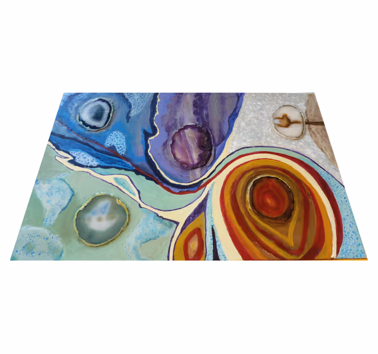 Fargerike virvler marmor vinylteppe - Tenstickers