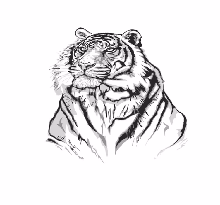 Hvitt tiger ansikt dyr vinylteppe - Tenstickers