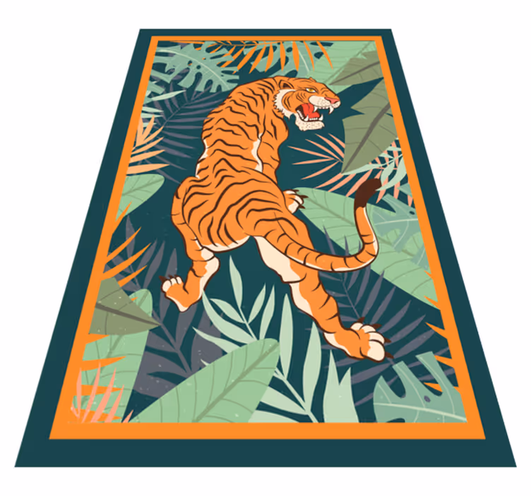 Tiger brølende dyr vinylteppe - Tenstickers