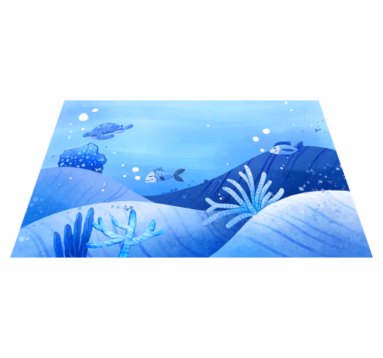 Havscene vinyl teppe natur - Tenstickers