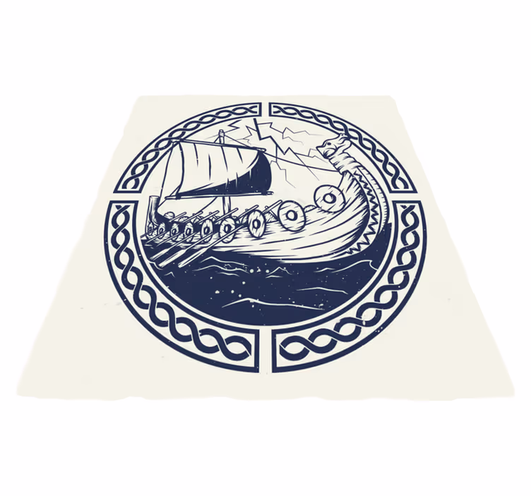 Viking skip barn vinyl teppe - Tenstickers