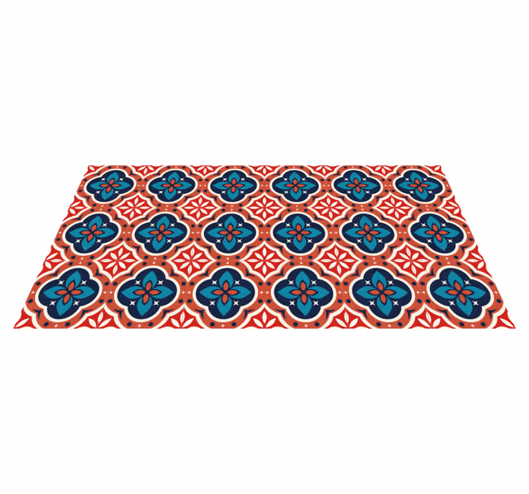 Rød vinyl gulvmatte fliseteppe - Tenstickers