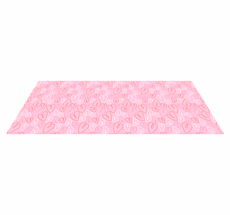 Rosa hjertemønster vinyl teppe soverom - Tenstickers