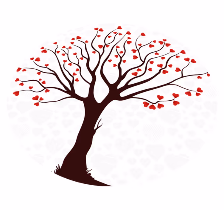 Stort romantisk tre natur vinylteppe - Tenstickers
