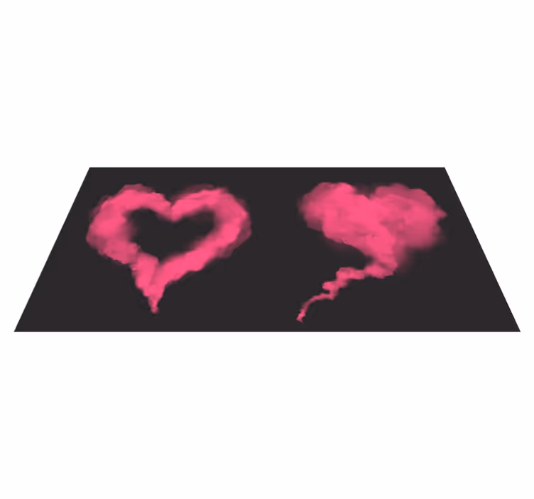 Rosa hjertedis vinyl teppe soverom - Tenstickers