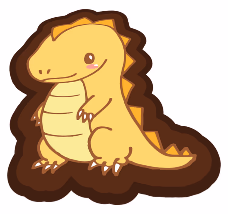 Dinosaur gul stående høyt vinylteppe - Tenstickers